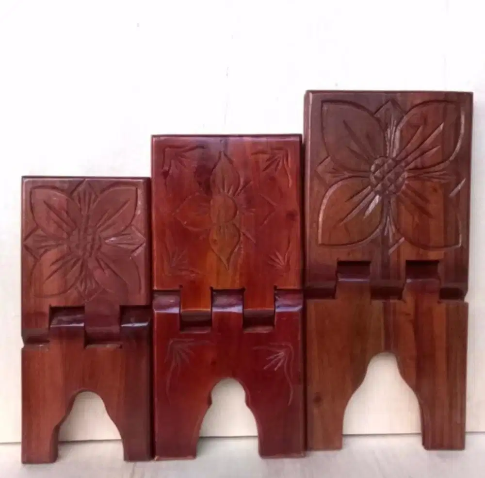 Rekal rehal buku kitab bahan kayu mahoni jati