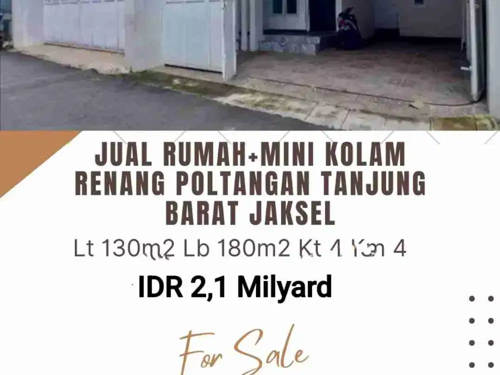 Rumah  Ada Mini Kolam Renang Poltangan Pasar Minggu