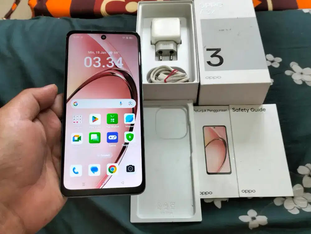 OPPO A3X RAM 4GB +1GB / 64GB 4G LTE 6.67in Fingerprint Snapdragon BU