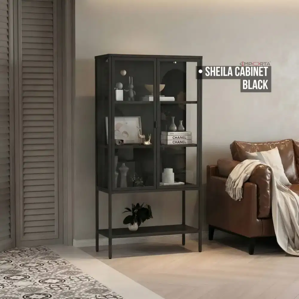 Lemari Cabinet Besi Importa Sheila Cabinet (Black/White)