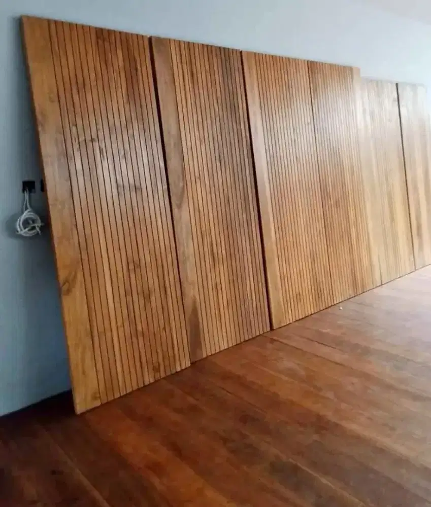 Pintu kayu jati minimalis