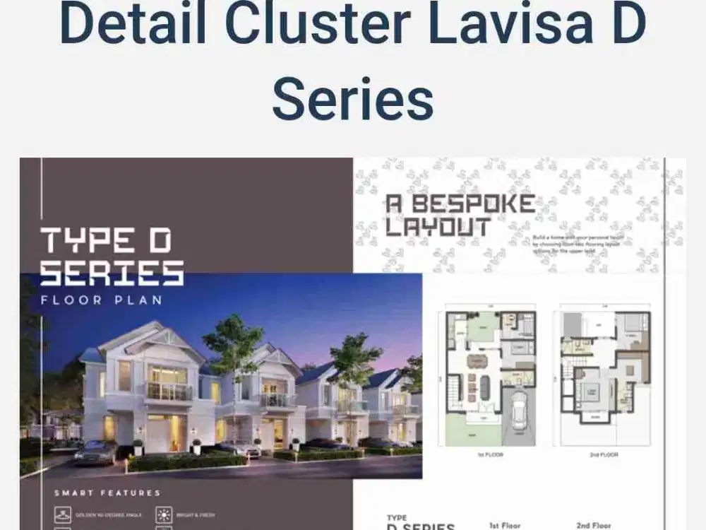 Di Jual cepat unit Rumah Cluster Lavisa Lavon 1 Swancity Cikupa