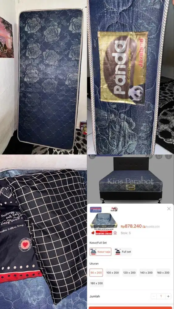 Spring Bed Merk Panda Javaland Uk 90x200 tebal 23cm