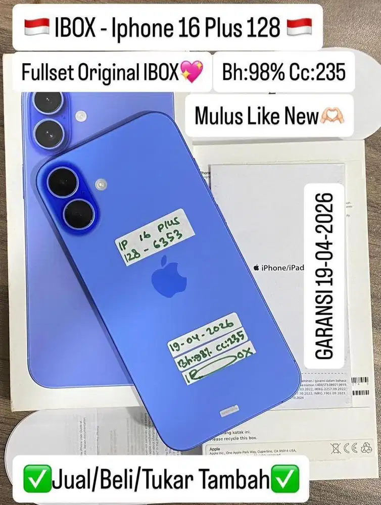 Iphone 16 Plus 128 Ultramarine IBOX