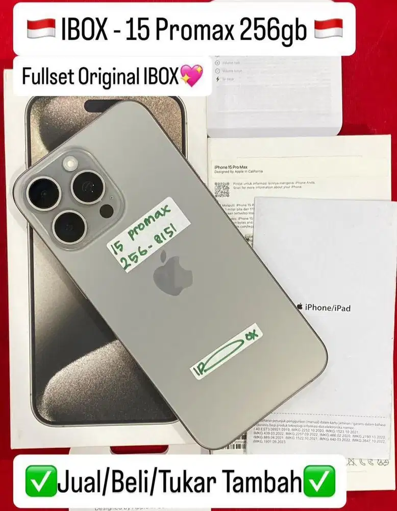 Iphone 15 Promax 256 Natural IBOX