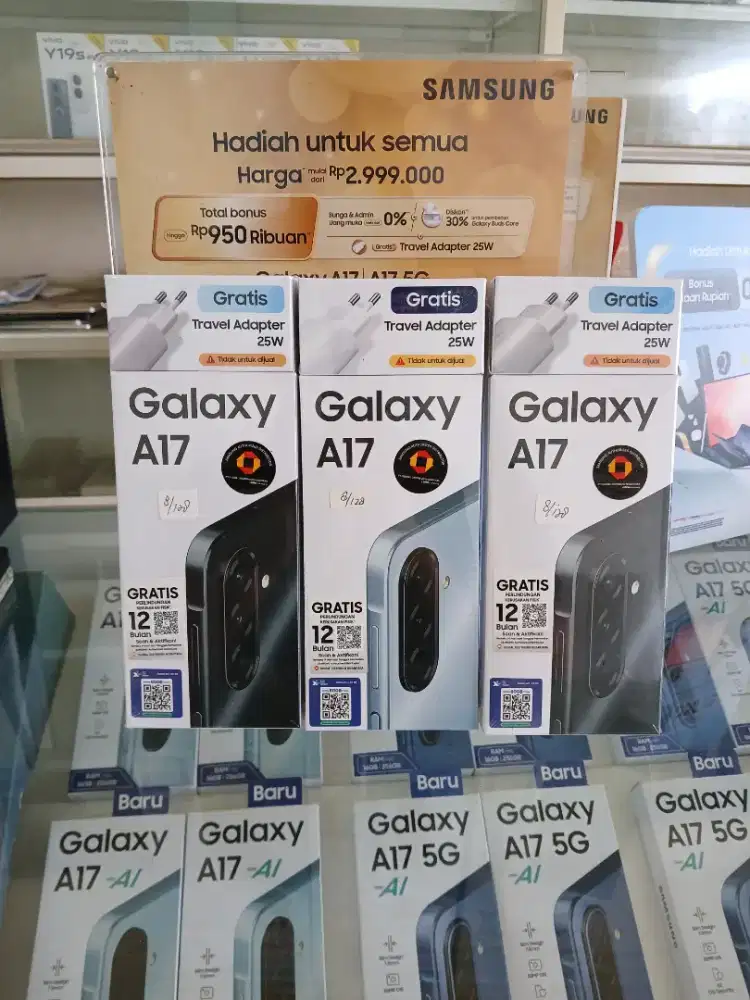Samsung A17 LTE 8+8/128GB,50MP OIS, Baru fresh segel Garansi resmi.
