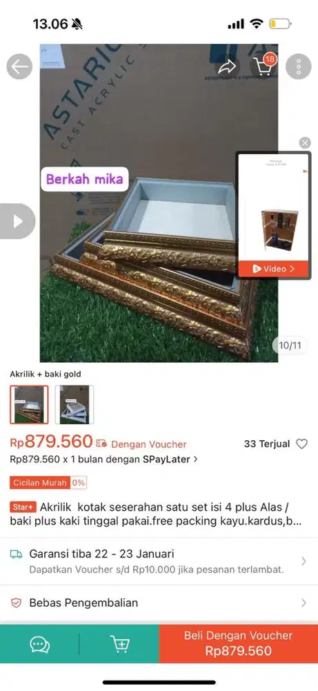 Kotak seserahan akrilik preloved 1 set