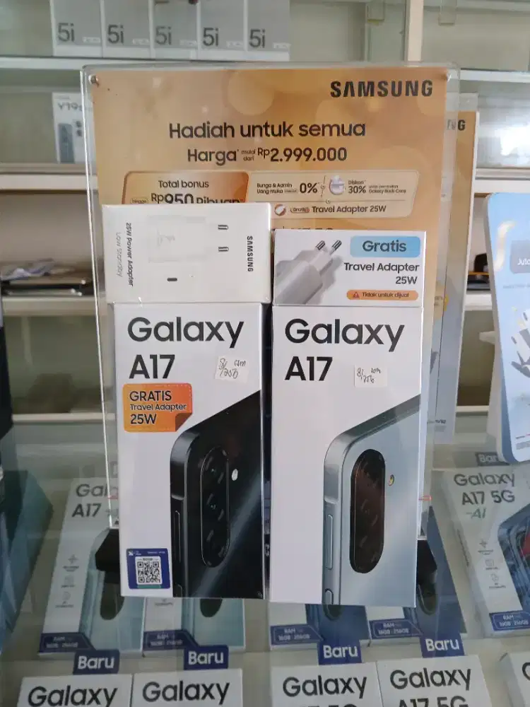 Samsung A17 LTE 8+8/256GB, 50MP OIS, Baru fresh segel Garansi resmi.