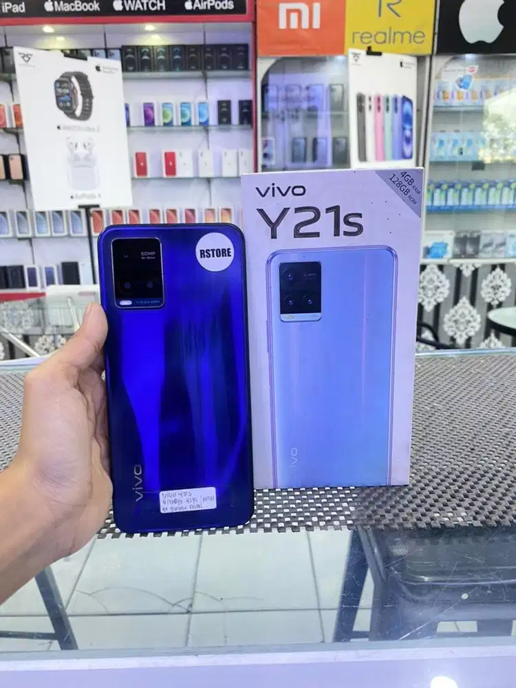 vivo y21s 4/128Gb fullset, ex garani resmi/indonesia
