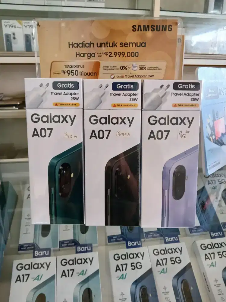 Samsung A07 8+8/256GB, HellioG99, 50MP, Baru fresh segel Garansi resmi