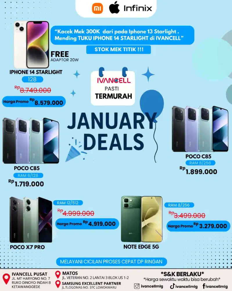 IPHONE 14 128 NEW BARANG LANGKA