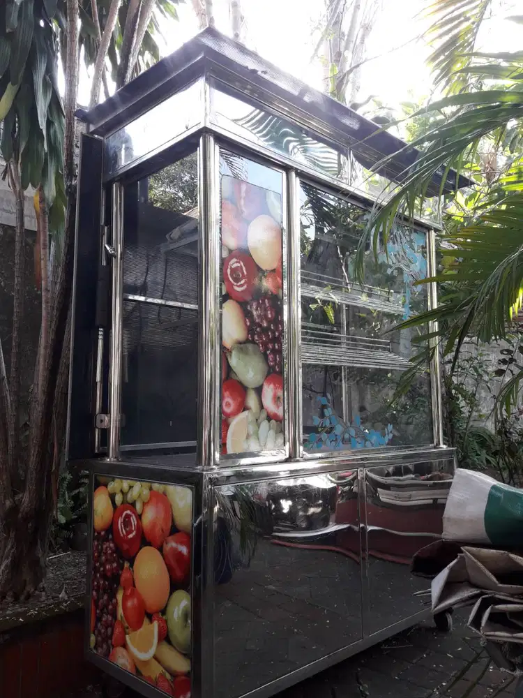 Gerobak/booth kuliner/juice stainless steel