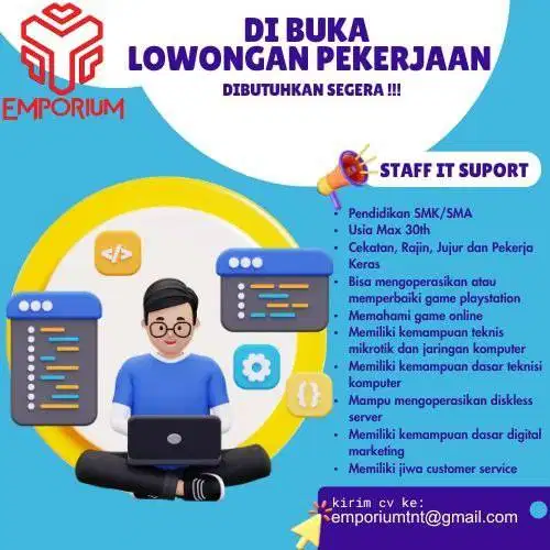 Lowongan Staff IT Support
