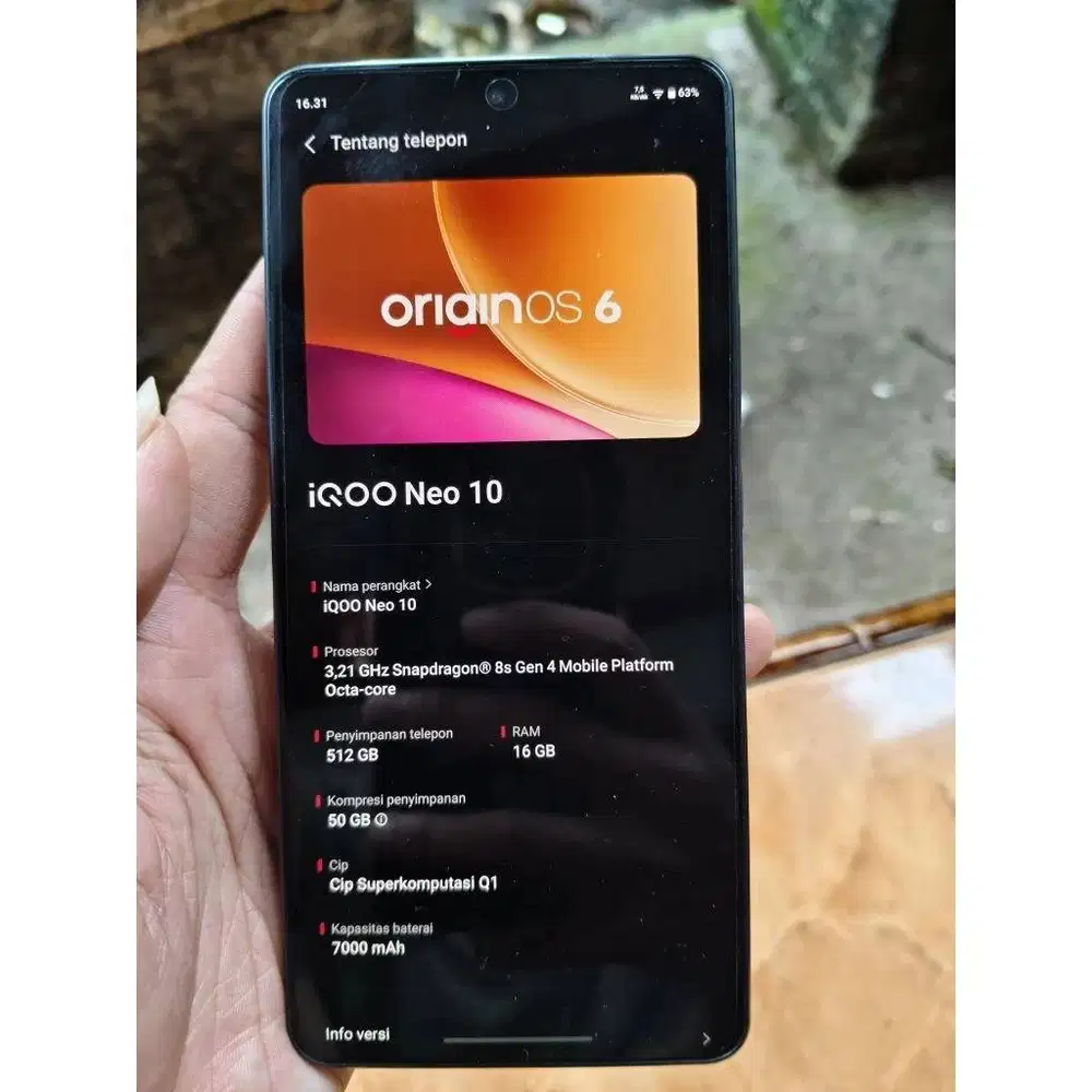 iQOO Neo 10 RAM 16/512GB Bekas Like New – Fullset Garansi Panjang
