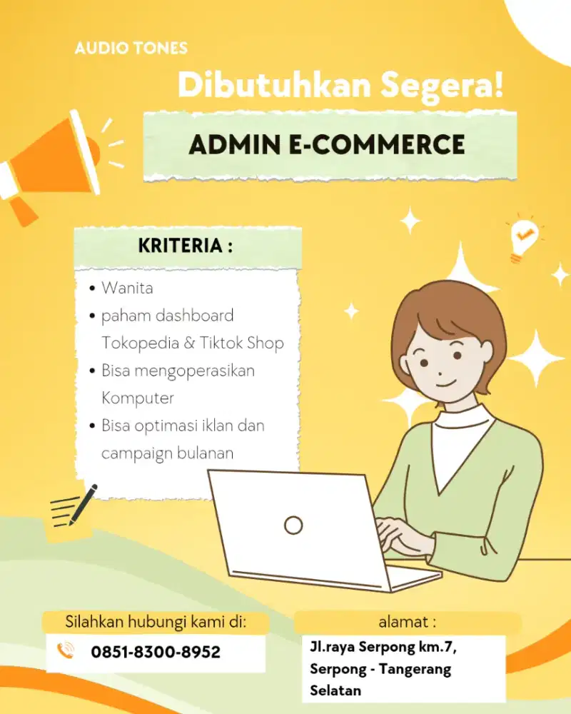 LOWONGAN KERJA ADMIN E-COMMERCE