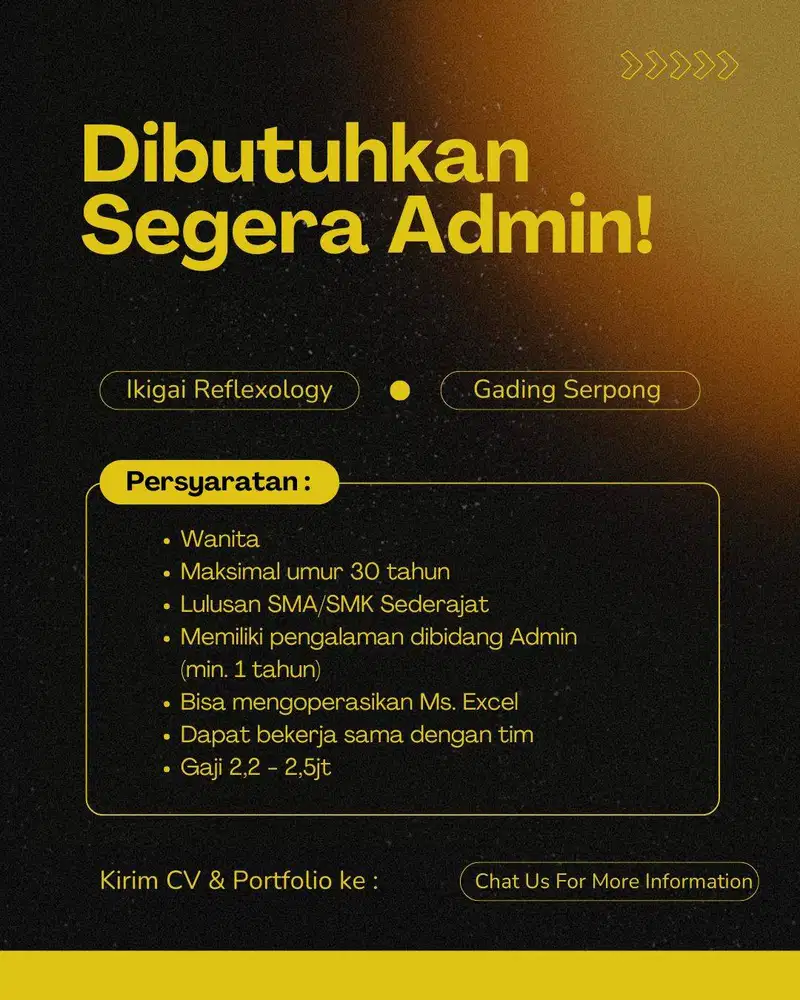 LOWONGAN ADMIN _ GADING SERPONG