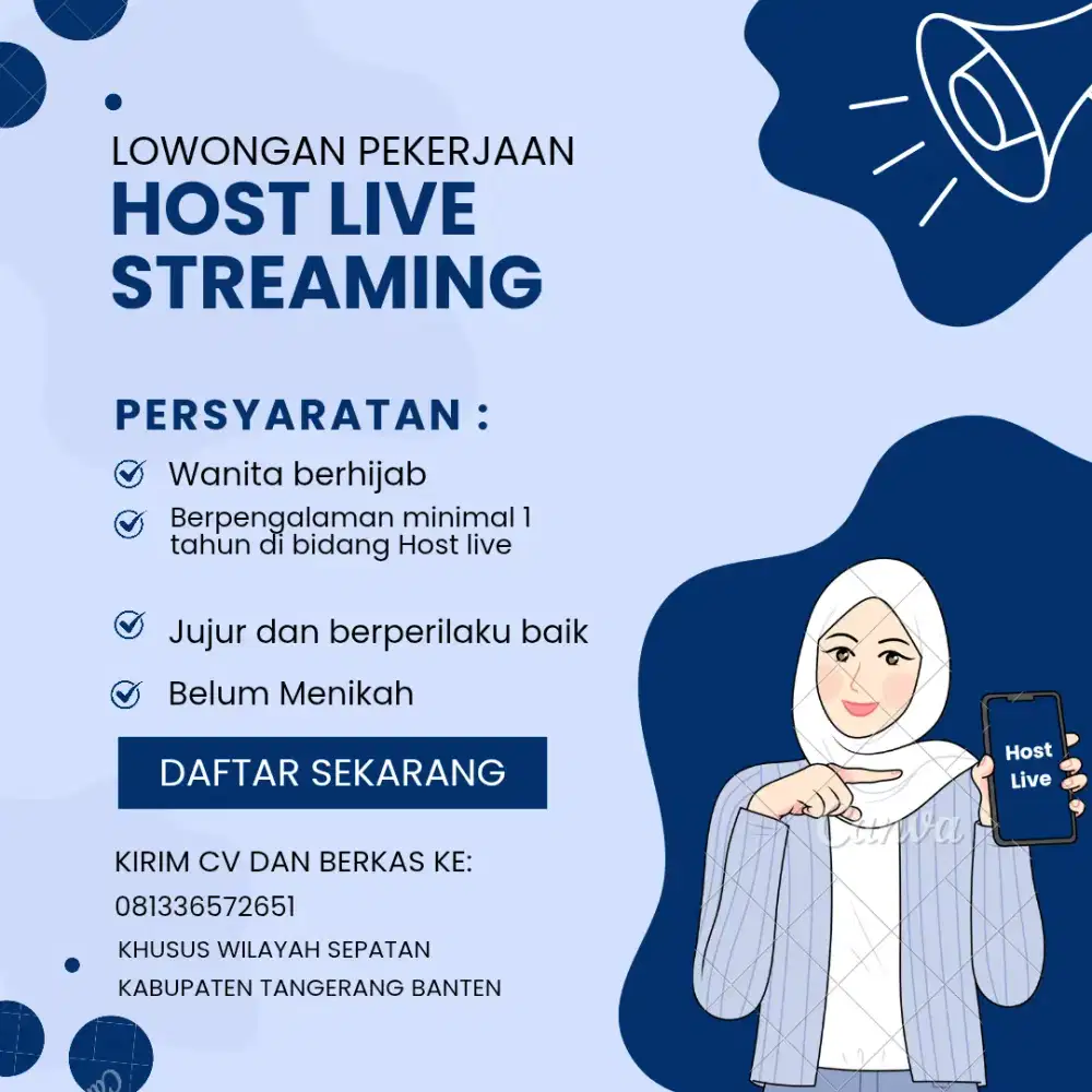 Lowongan pekerjaan host live