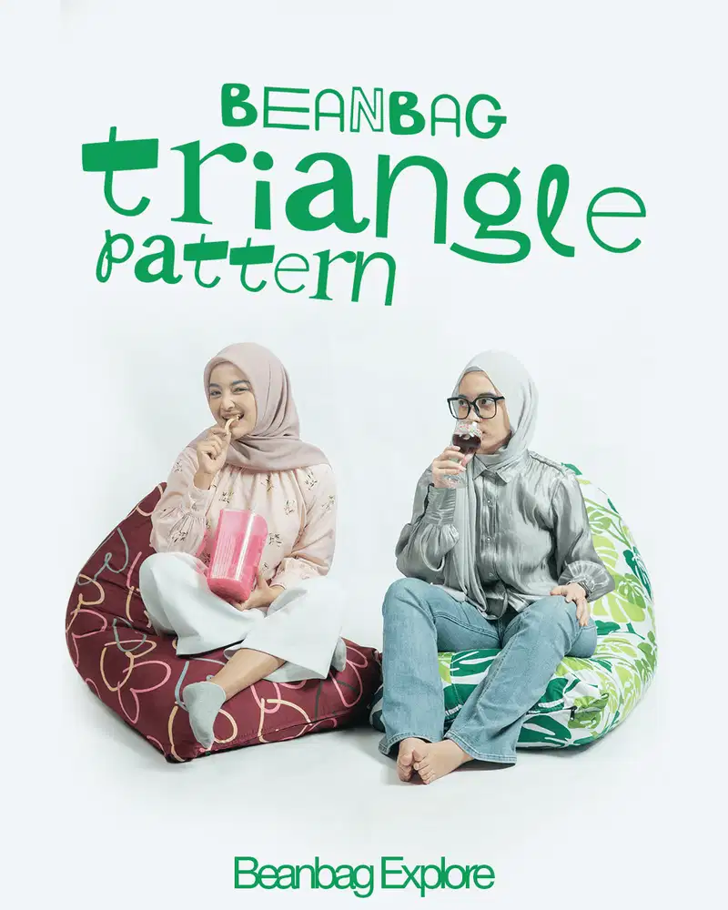 Bean Bag Triangle Motif Full Termasuk isi