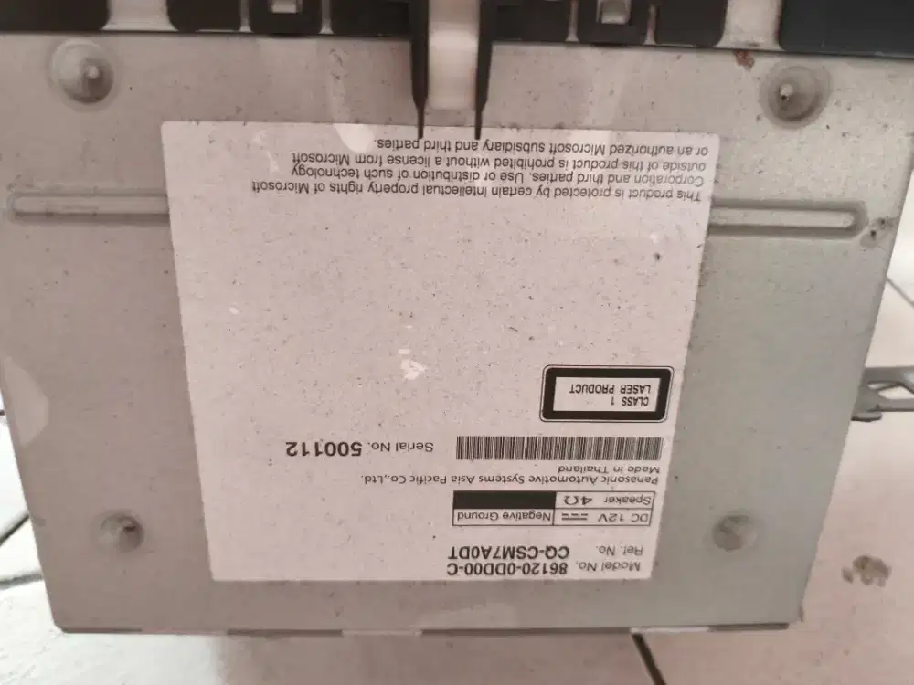 Head unit Ori Vios 2018 plus frame (ac manual bulat)