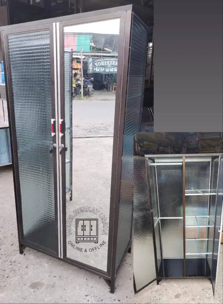 Lemari Baju Pakaian Kaca/ACP 2/3 Pintu