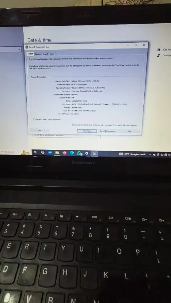 lenovo g40-45 jual cepat normal