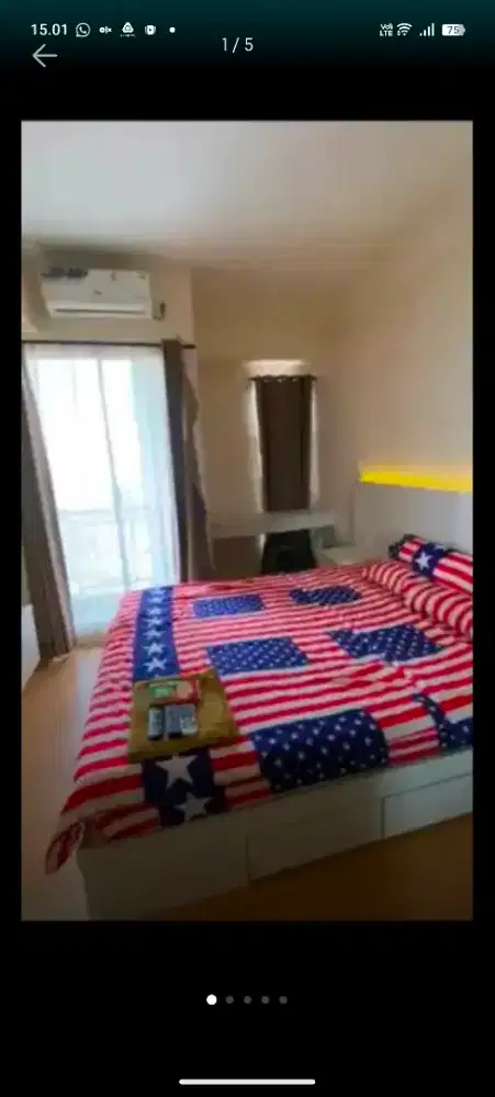 Disewakan 1unit apartmen Akasa Type Studio Tower Calyana Lt 15 Unit 20