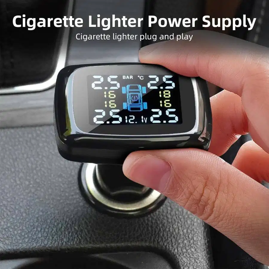 TPMS Lighter Pengukur Sensor Tekanan Angin Ban Mobil + USB Charging