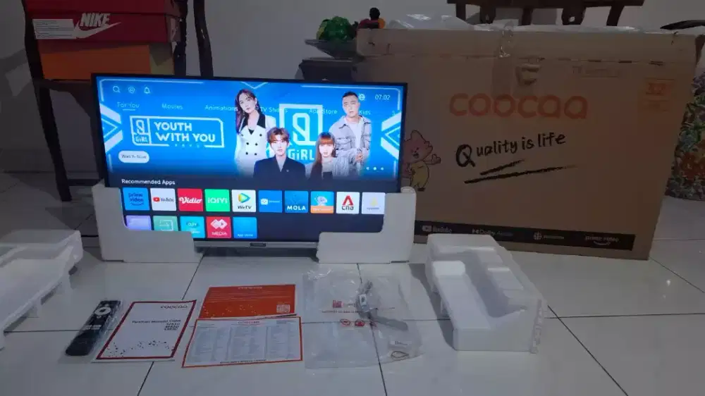 TV COOCAA SMART DIGITAL 32inch Lengkap Dus Remote Plastik Fullset