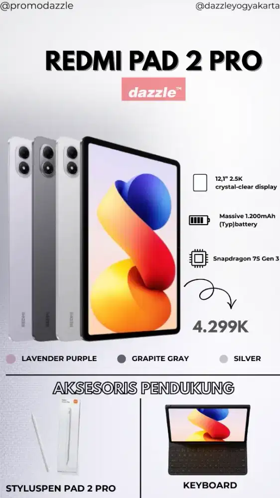 PROMO REDMI PAD 2 PRO 8/256GB NEW SEGEL GARANSI RESMI