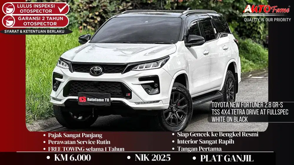 Toyota New Fortuner 2.8 GR-S TSS 4X4 Tetra Drive NIK 2025