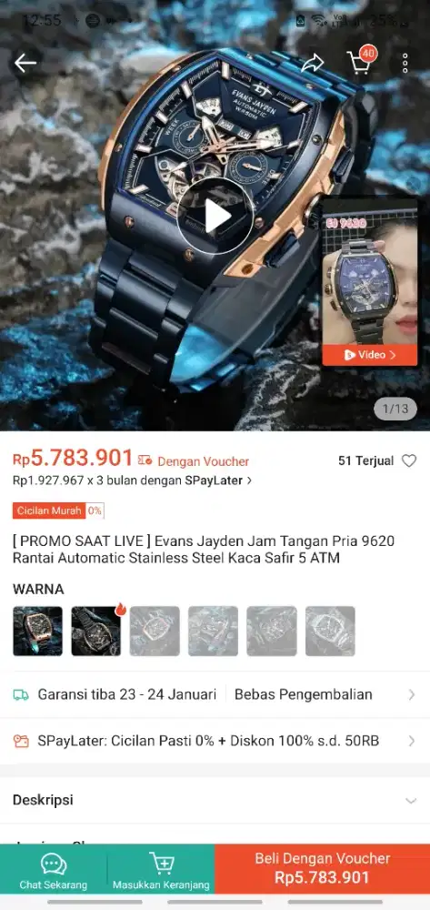 Evan jayden jam tangan pria