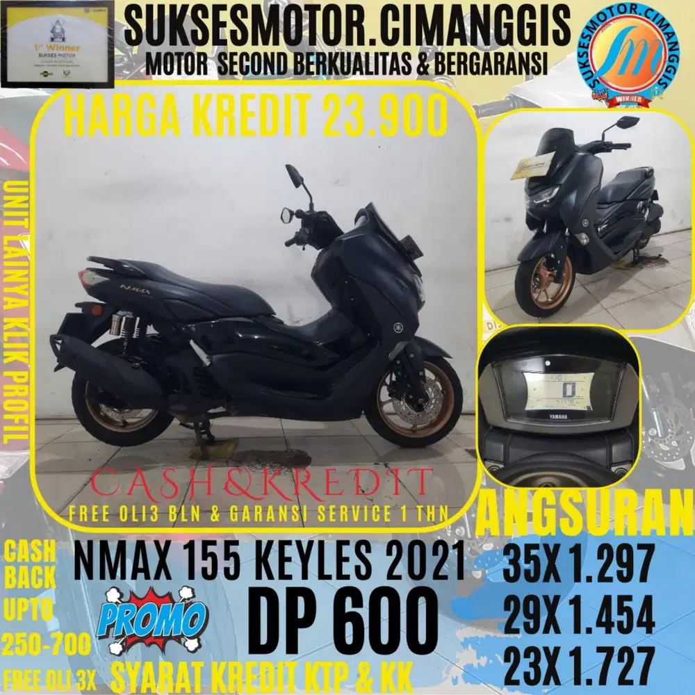 DP 600 TERMURAH NMAX 155 KEYLES CASHBACK UPTO 700RBU FREE OLI3BLN