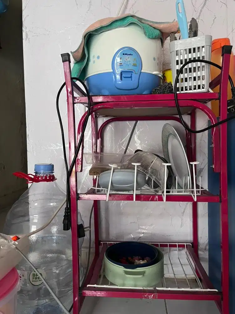 Rak Piring Besi + Mejikom Bekas