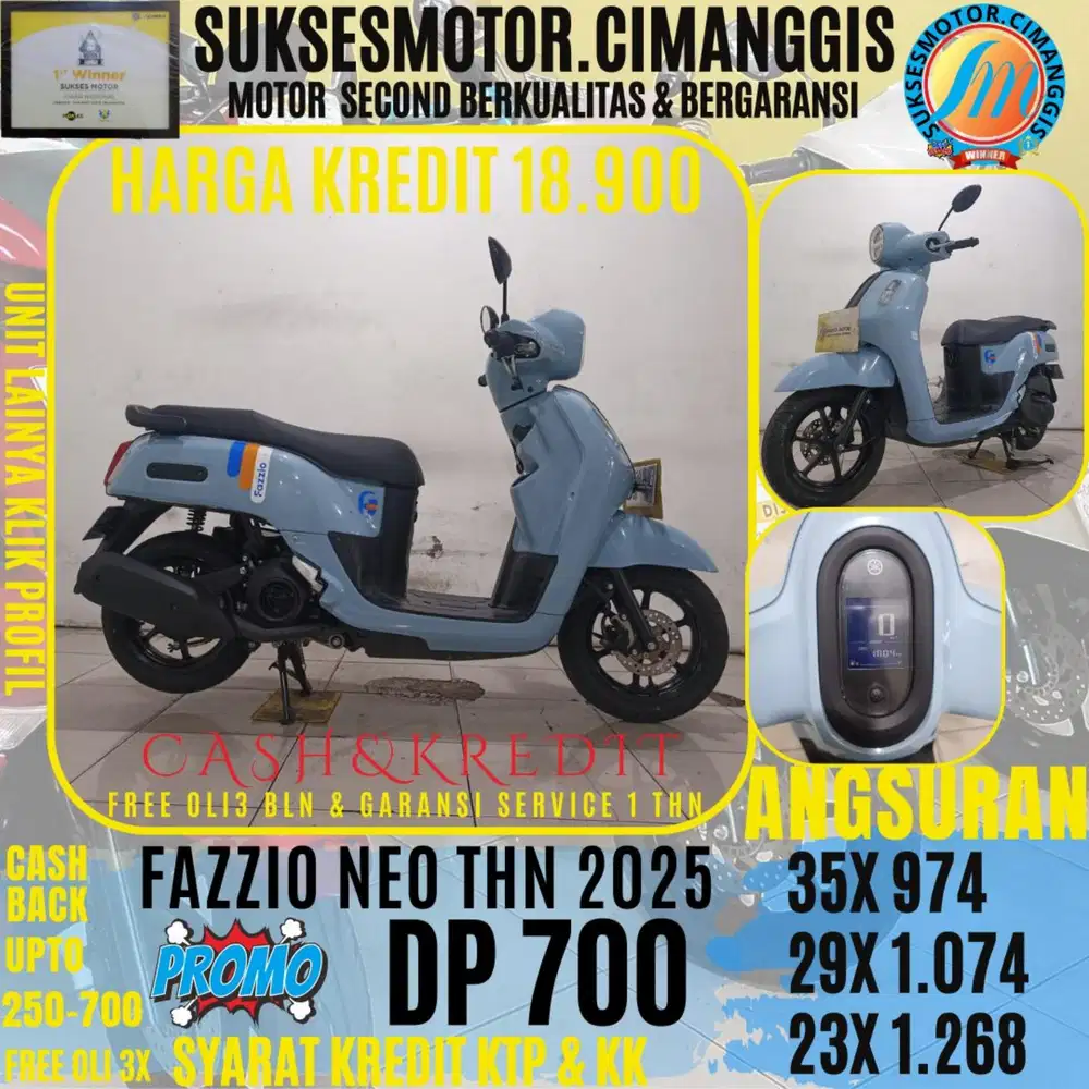 DP 700 TERMURAH FAZZIO NEO CASBACK UPTO 700RBU FREE OLI3BLN