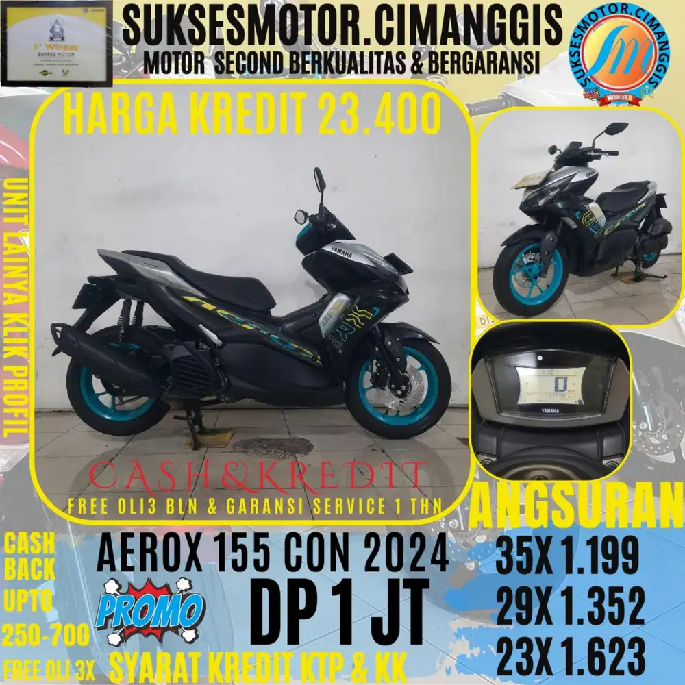 DP 1 JT TERMURAH AEROX 155 CON CASHBACK UPTO 700RBU FREE OLI3BLN