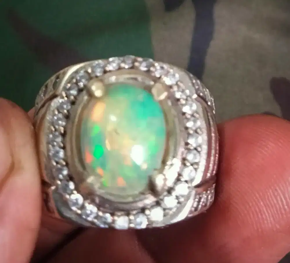 cincin batu akik kalimaya banten bunglon lawas antik