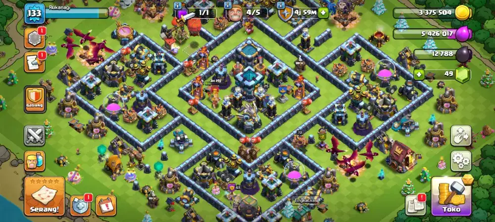 COC TH 13 pertahanan max, sisa hero