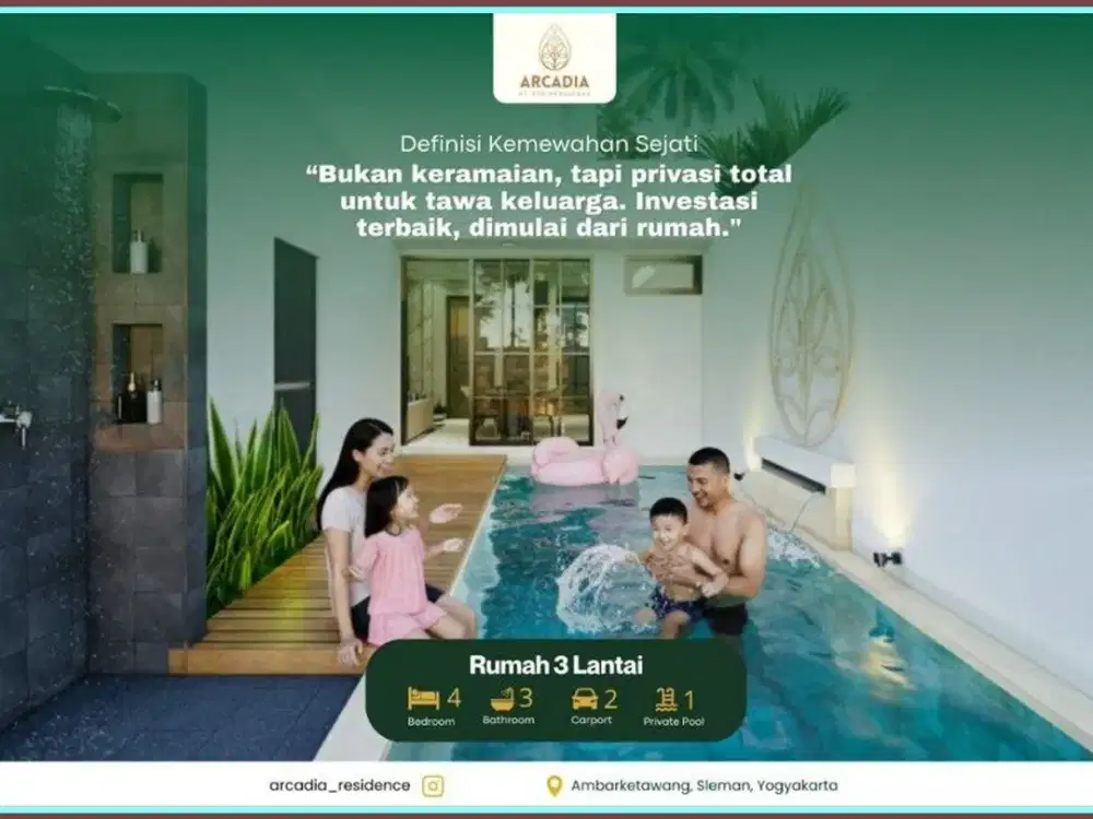 Dijual Rumah Mewah Kolam Renang Pribadi di Ambarketawang