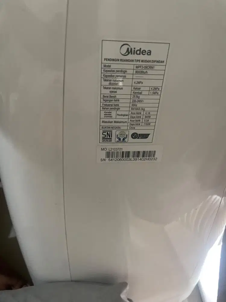 Jual AC portable 1 pk merk Midea MPF2-09CRN1