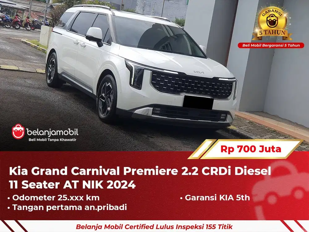 [ GARANSI 5TH ] Kia Grand Carnival Premiere 2.2 11 Seater 2024 2025
