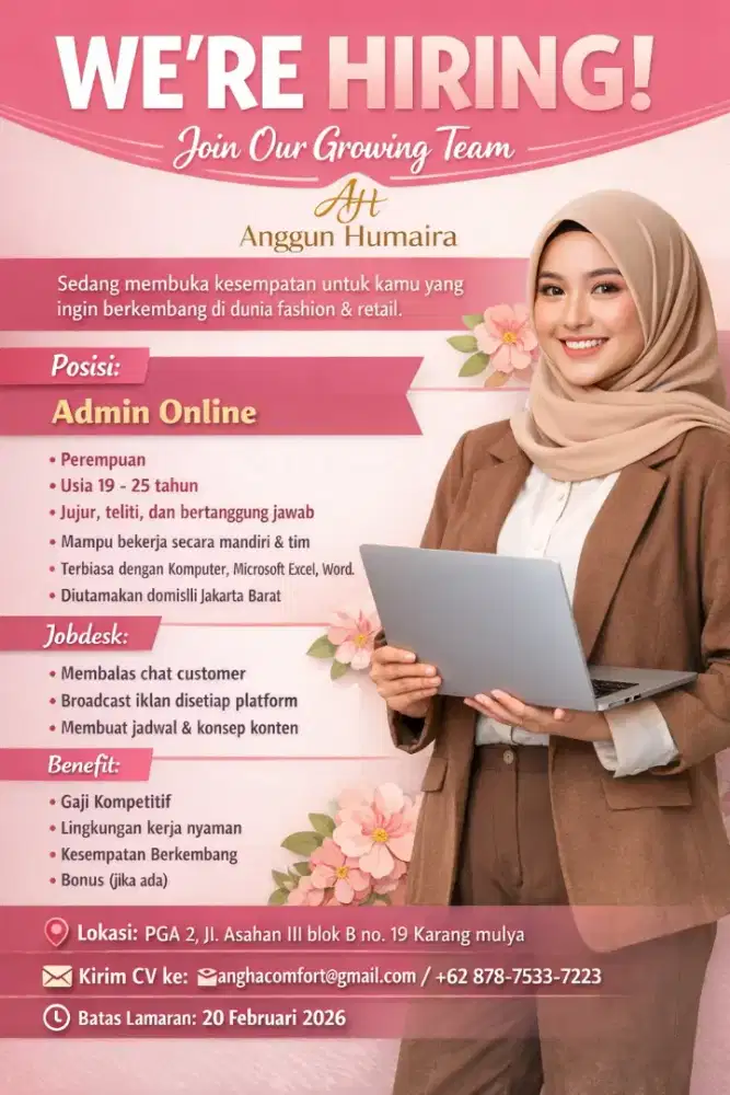 We're Hiring Admin Online Shop