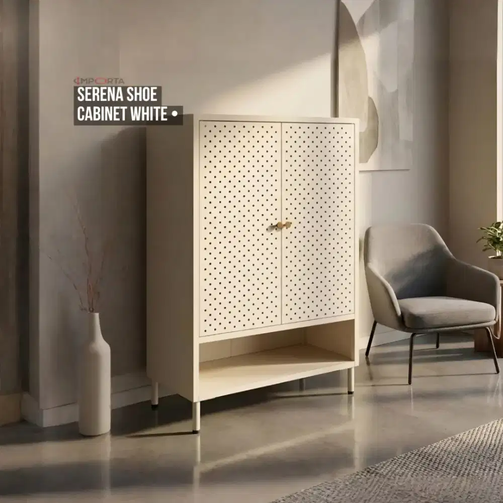 Lemari Cabinet Besi Importa Serena Shoe Cabinet White