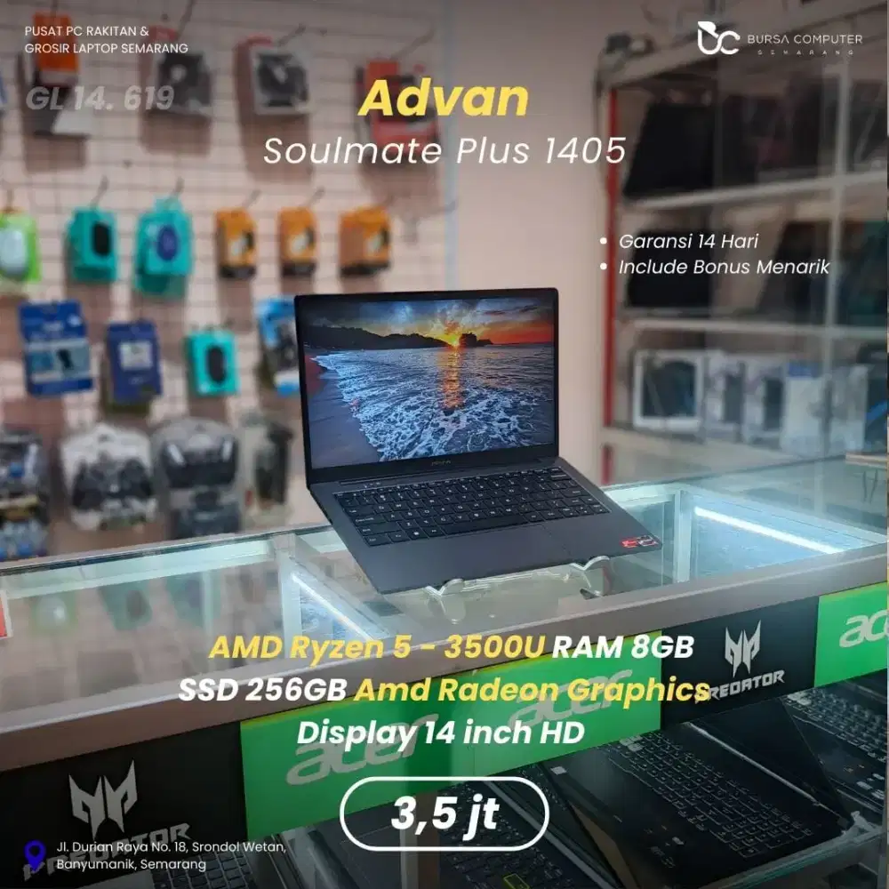 ADVAN Soulmate Plus 1405 | Ryzen 5 3500U 8GB 256GB