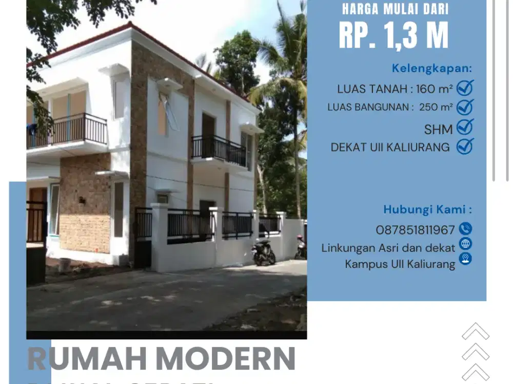 Dijual Rumah 2 Jogja Lantai, 6 Menit UII