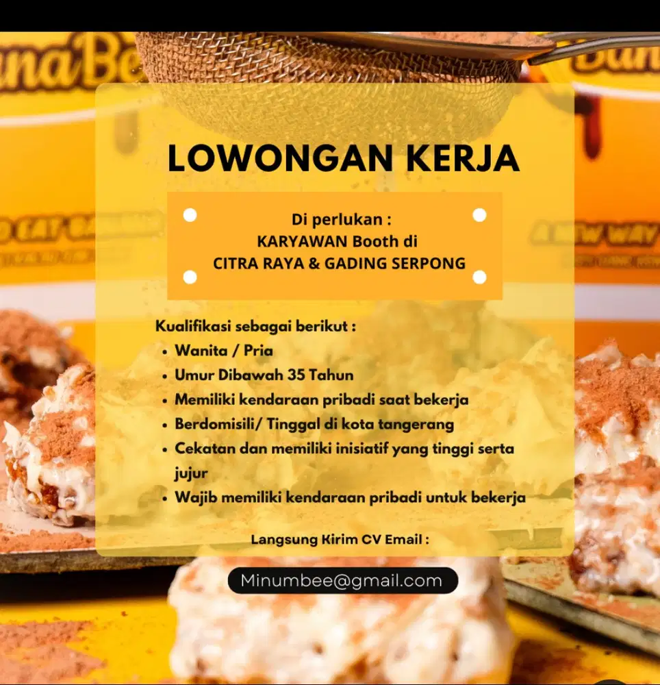 DI BUTUHKAN SANGAT SEGERA KARYAWAN !