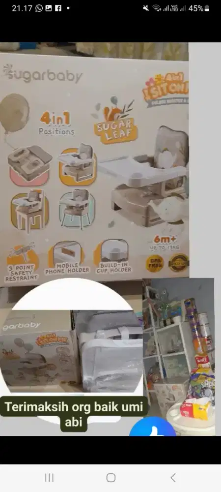 Tempat duduk anak .sugar beby
