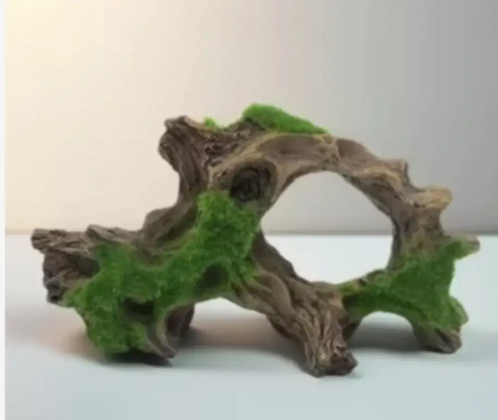 Hiasan Aquarium Goa Pohon Kayu Artificial Moss