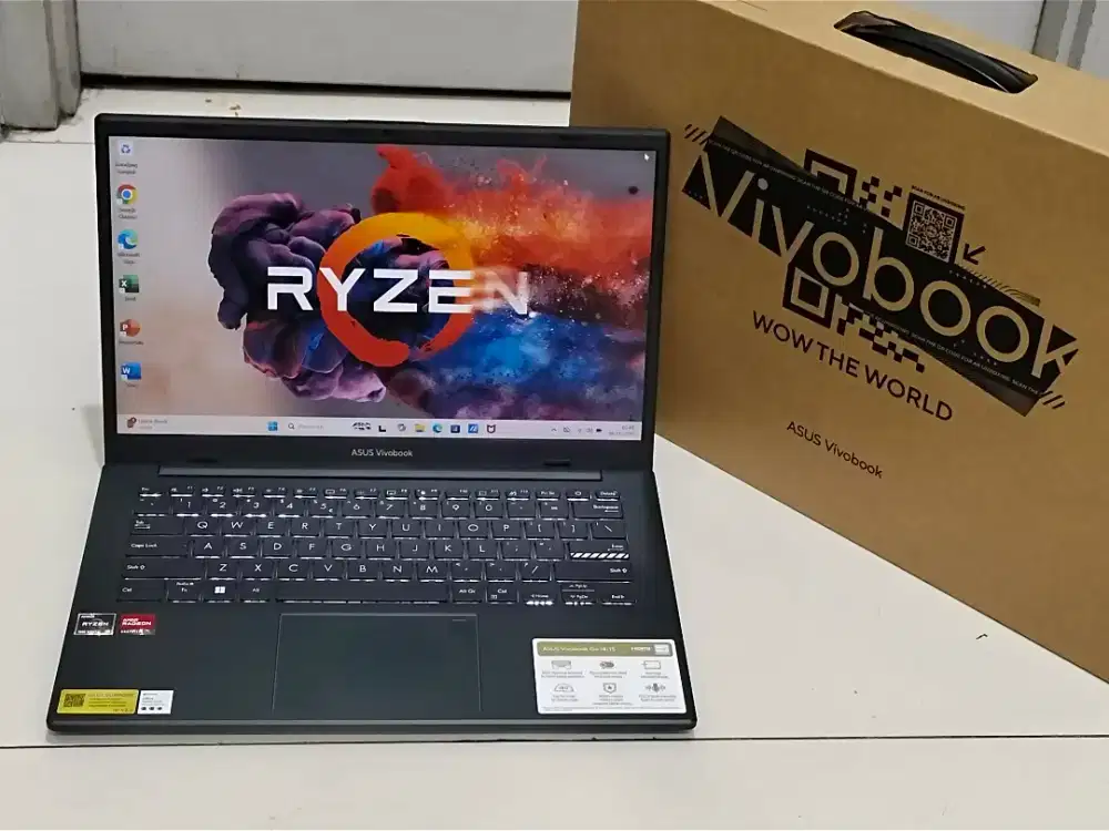 Like new asus vivobook e1404fa amd ryzen 5-7525u fullset garansi resmi