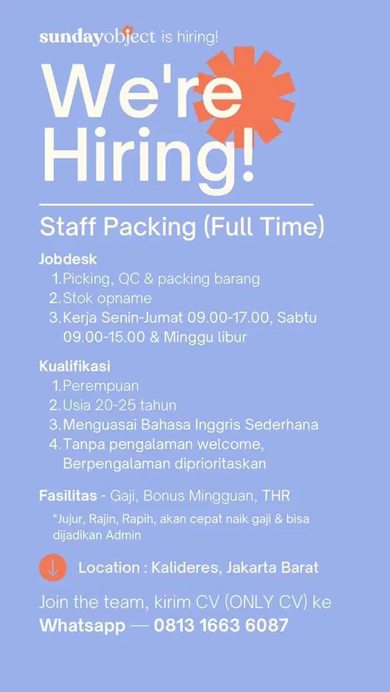 Loker Staff Packing Olshop Jakarta Barat