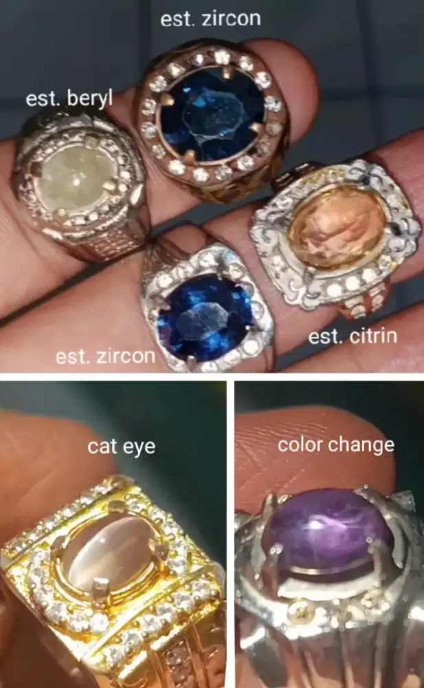 Murah Borongan 6 cincin permata